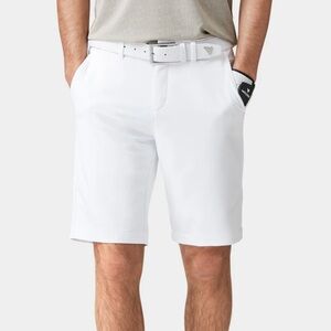 Macade, White Four-Way Stretch Golf Shorts